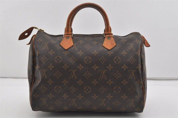 Authentic Louis Vuitton Monogram Speedy 30 Hand Boston Bag M41526 LV 1237I