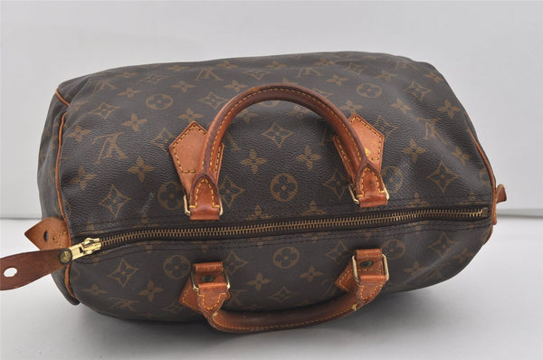 Authentic Louis Vuitton Monogram Speedy 30 Hand Boston Bag M41526 LV 1237I