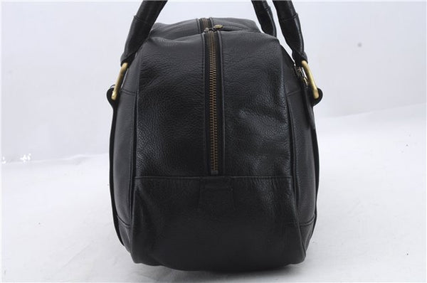 Authentic BURBERRY Vintage Leather Shoulder Tote Bag Black 1238D