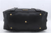 Authentic BURBERRY Vintage Leather Shoulder Tote Bag Black 1238D