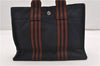 Authentic HERMES Fourre Tout PM Hand Tote Bag Canvas Navy 1238G