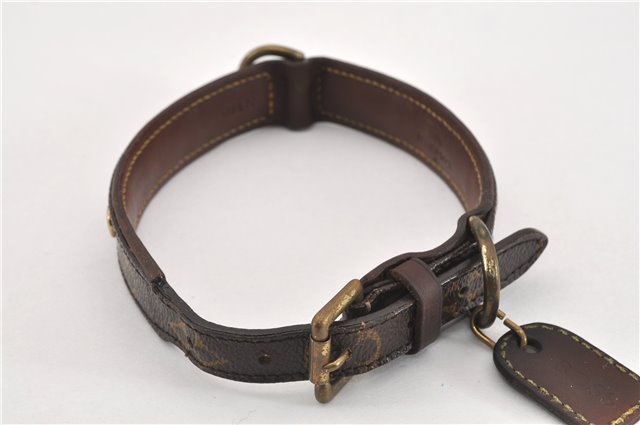 Authentic Louis Vuitton Monogram Collar Baxter MM Dog Collar M58071 LV 1240G
