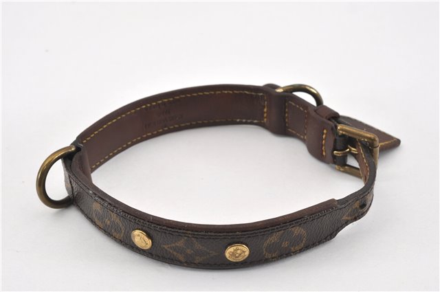 Authentic Louis Vuitton Monogram Collar Baxter MM Dog Collar M58071 LV 1240G