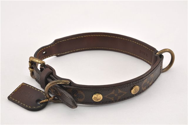 Authentic Louis Vuitton Monogram Collar Baxter MM Dog Collar M58071 LV 1240G