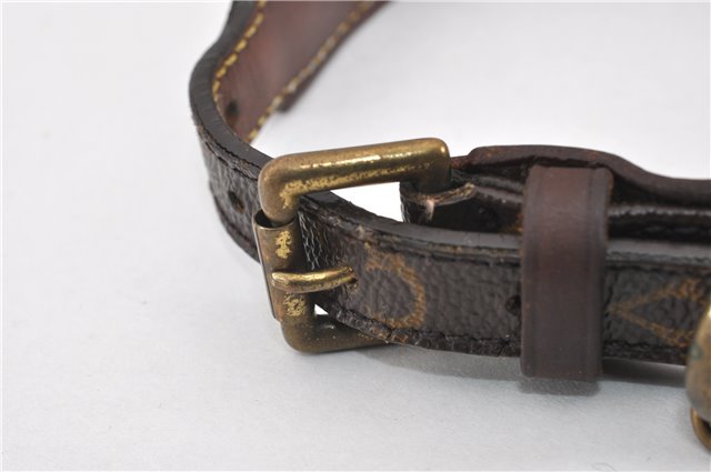 Authentic Louis Vuitton Monogram Collar Baxter MM Dog Collar M58071 LV 1240G