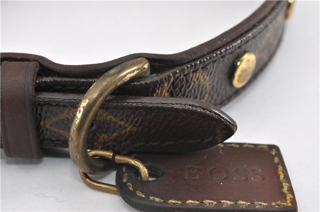 Authentic Louis Vuitton Monogram Collar Baxter MM Dog Collar M58071 LV 1240G