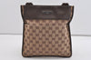 Authentic GUCCI Shoulder Cross Body Bag GG Canvas Leather 27639 Brown 1240I
