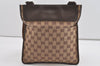 Authentic GUCCI Shoulder Cross Body Bag GG Canvas Leather 27639 Brown 1240I
