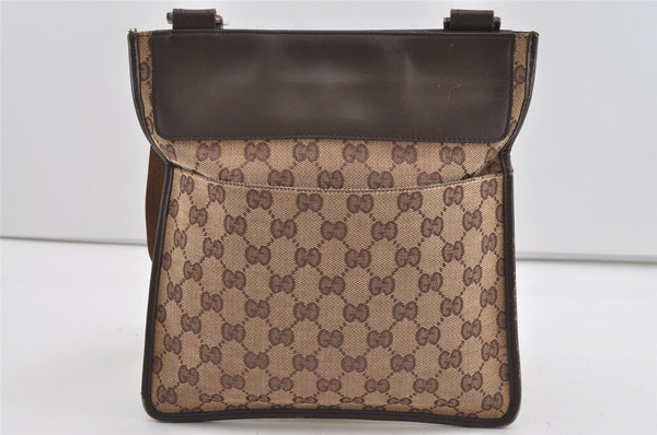 Authentic GUCCI Shoulder Cross Body Bag GG Canvas Leather 27639 Brown 1240I