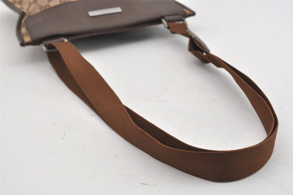 Authentic GUCCI Shoulder Cross Body Bag GG Canvas Leather 27639 Brown 1240I