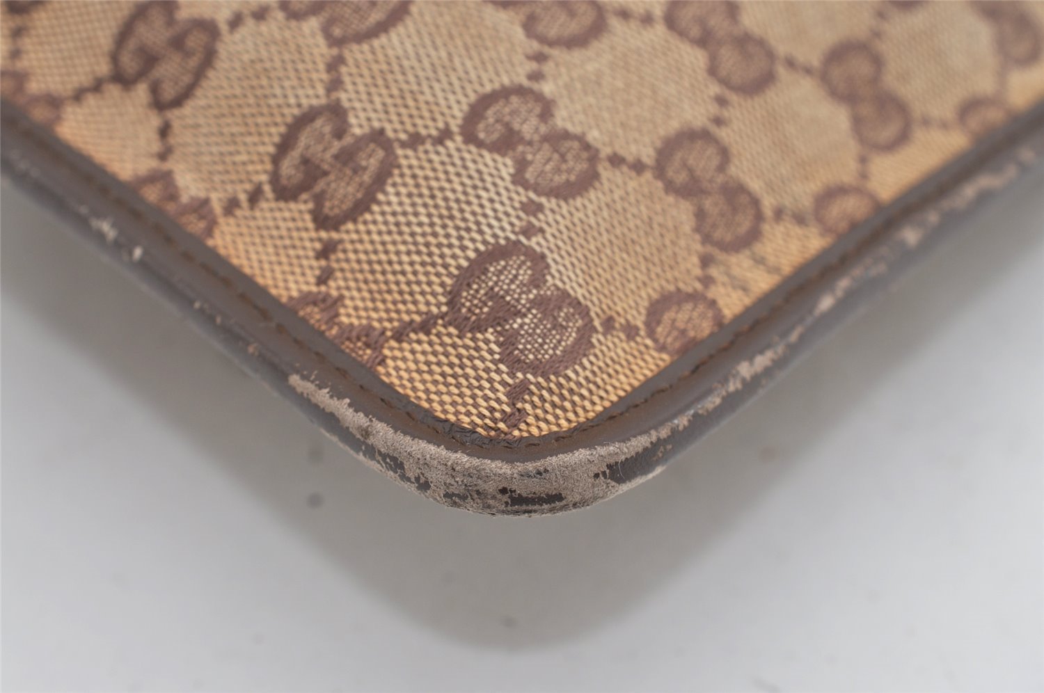 Authentic GUCCI Shoulder Cross Body Bag GG Canvas Leather 27639 Brown 1240I