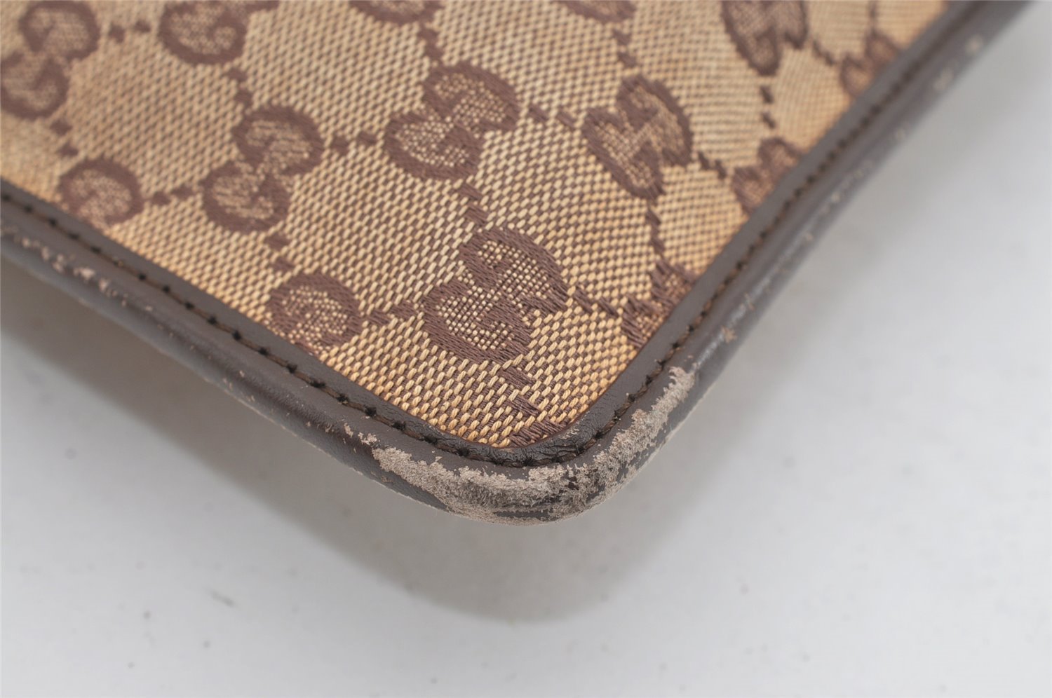 Authentic GUCCI Shoulder Cross Body Bag GG Canvas Leather 27639 Brown 1240I