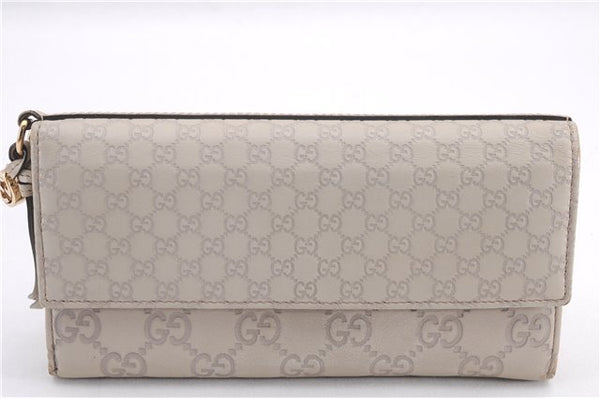 Authentic GUCCI Guccissima Leather Long Wallet Purse 323396 Ivory Box 1241F