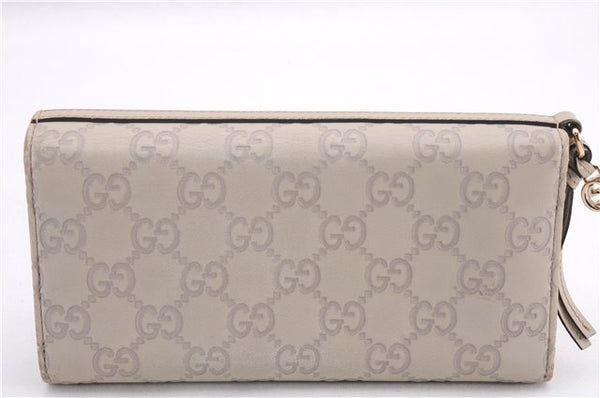 Authentic GUCCI Guccissima Leather Long Wallet Purse 323396 Ivory Box 1241F