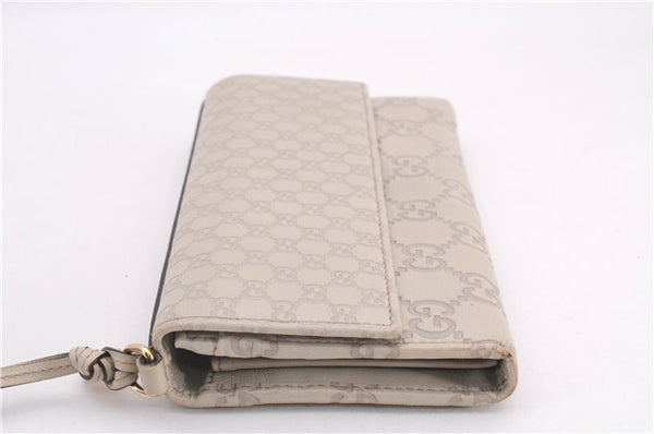 Authentic GUCCI Guccissima Leather Long Wallet Purse 323396 Ivory Box 1241F