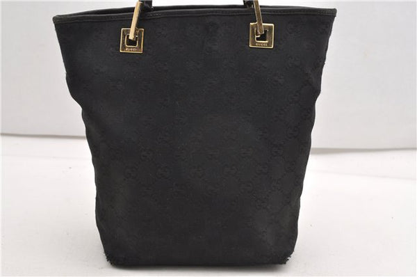 Authentic GUCCI Shoulder Hand Tote Bag GG Canvas Leather 0021099 Black 1241G