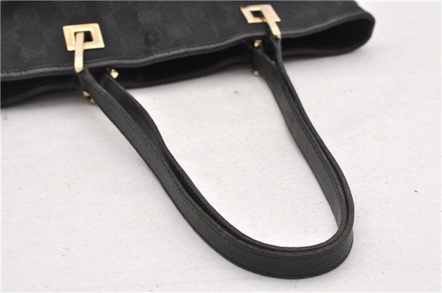 Authentic GUCCI Shoulder Hand Tote Bag GG Canvas Leather 0021099 Black 1241G