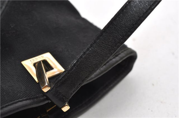 Authentic GUCCI Shoulder Hand Tote Bag GG Canvas Leather 0021099 Black 1241G