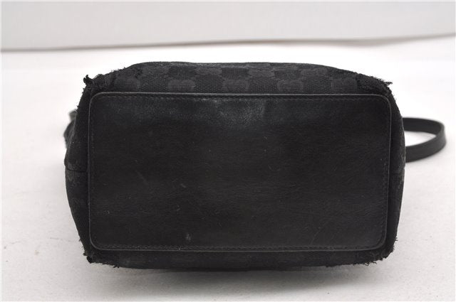 Authentic GUCCI Shoulder Hand Tote Bag GG Canvas Leather 0021099 Black 1241G