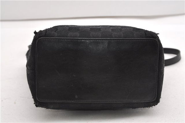 Authentic GUCCI Shoulder Hand Tote Bag GG Canvas Leather 0021099 Black 1241G
