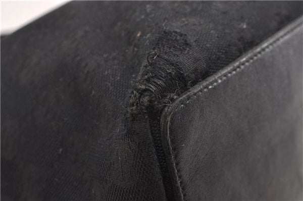 Authentic GUCCI Shoulder Hand Tote Bag GG Canvas Leather 0021099 Black 1241G