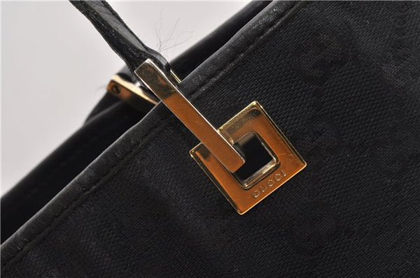 Authentic GUCCI Shoulder Hand Tote Bag GG Canvas Leather 0021099 Black 1241G