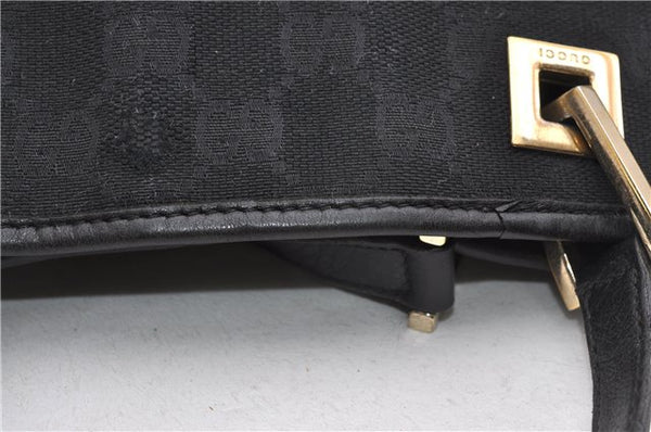 Authentic GUCCI Shoulder Hand Tote Bag GG Canvas Leather 0021099 Black 1241G