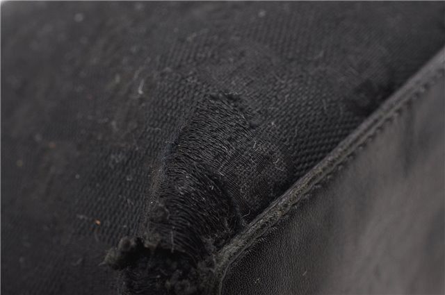 Authentic GUCCI Shoulder Hand Tote Bag GG Canvas Leather 0021099 Black 1241G