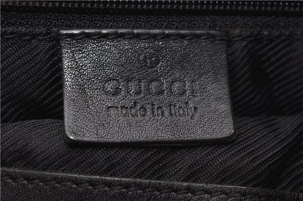 Authentic GUCCI Shoulder Hand Tote Bag GG Canvas Leather 0021099 Black 1241G