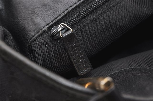 Authentic GUCCI Shoulder Hand Tote Bag GG Canvas Leather 0021099 Black 1241G