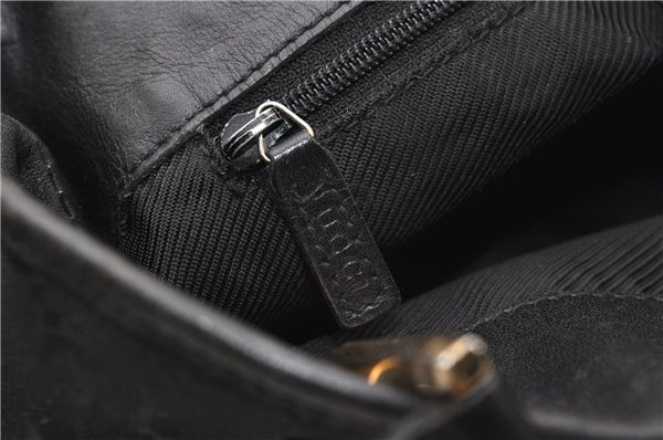 Authentic GUCCI Shoulder Hand Tote Bag GG Canvas Leather 0021099 Black 1241G
