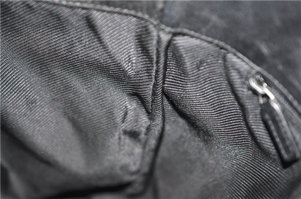 Authentic GUCCI Shoulder Hand Tote Bag GG Canvas Leather 0021099 Black 1241G