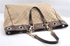 Authentic GUCCI Positano Shoulder Tote Bag GG Canvas Leather 153033 Beige 1244G