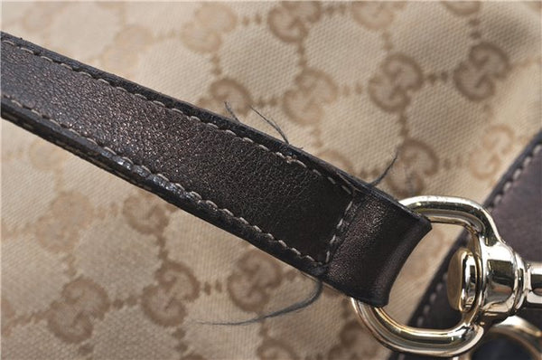 Authentic GUCCI Positano Shoulder Tote Bag GG Canvas Leather 153033 Beige 1244G