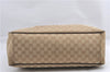 Authentic GUCCI Positano Shoulder Tote Bag GG Canvas Leather 153033 Beige 1244G