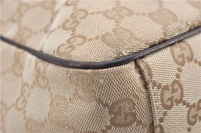 Authentic GUCCI Positano Shoulder Tote Bag GG Canvas Leather 153033 Beige 1244G