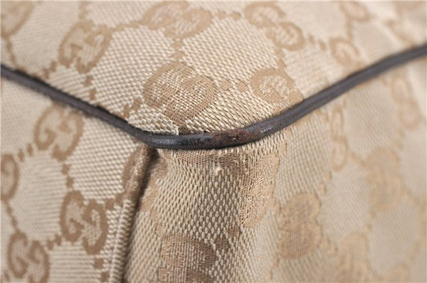 Authentic GUCCI Positano Shoulder Tote Bag GG Canvas Leather 153033 Beige 1244G