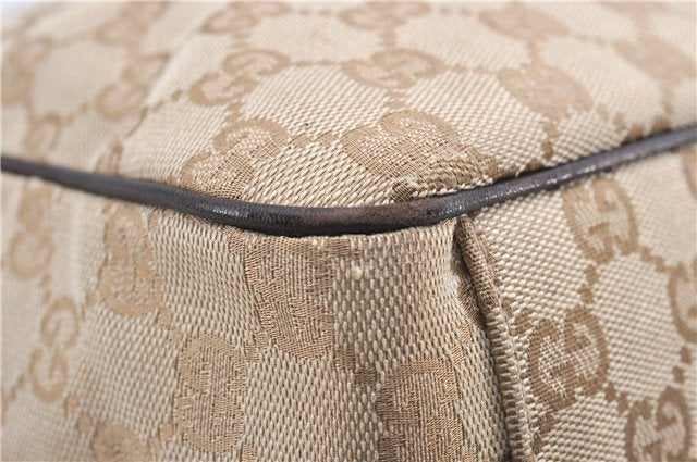 Authentic GUCCI Positano Shoulder Tote Bag GG Canvas Leather 153033 Beige 1244G