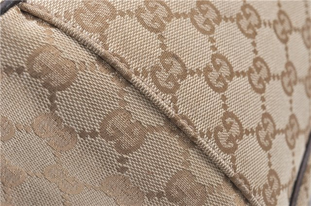 Authentic GUCCI Positano Shoulder Tote Bag GG Canvas Leather 153033 Beige 1244G