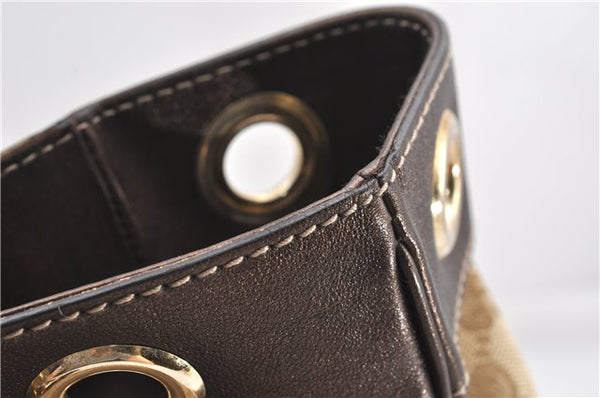 Authentic GUCCI Positano Shoulder Tote Bag GG Canvas Leather 153033 Beige 1244G