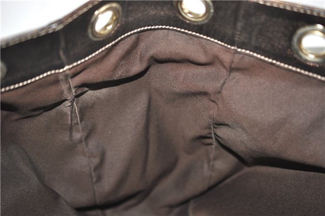 Authentic GUCCI Positano Shoulder Tote Bag GG Canvas Leather 153033 Beige 1244G