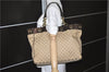 Authentic GUCCI Positano Shoulder Tote Bag GG Canvas Leather 153033 Beige 1244G