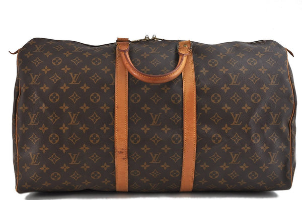 Authentic Louis Vuitton Monogram Keepall 55 Boston Bag M41424 LV 1245D