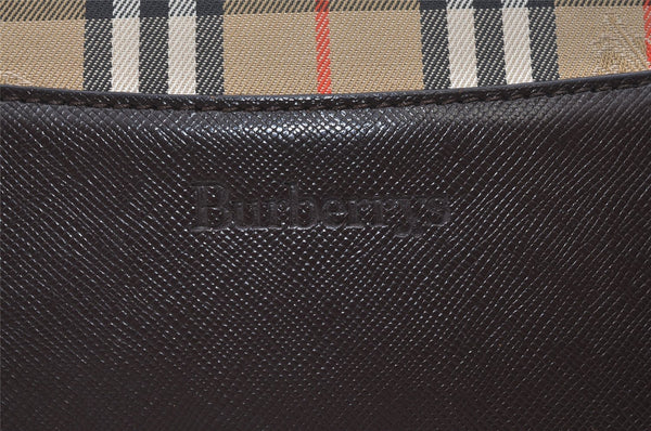 Authentic Burberrys Nova Check Shoulder Tote Bag Canvas Leather Beige 1245I