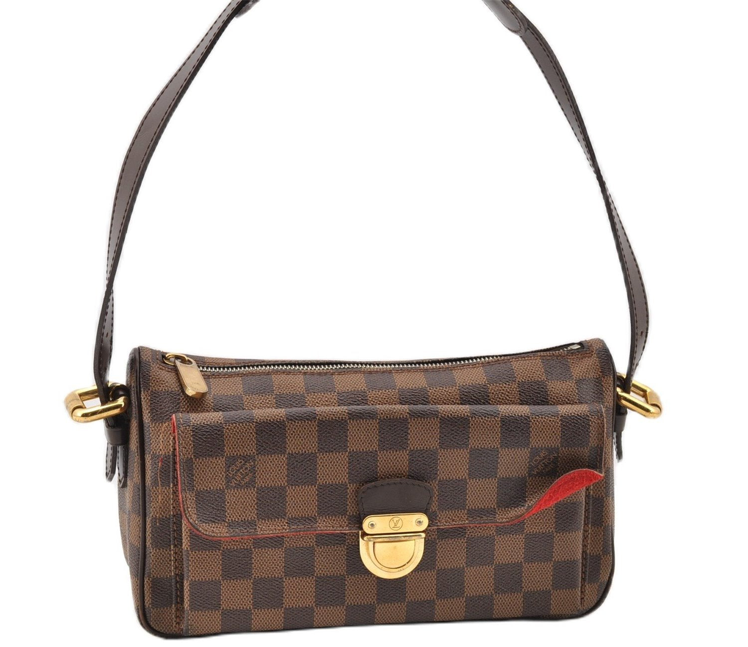Authentic Louis Vuitton Damier Ravello GM Shoulder Cross Bag N60006 LV 1246G
