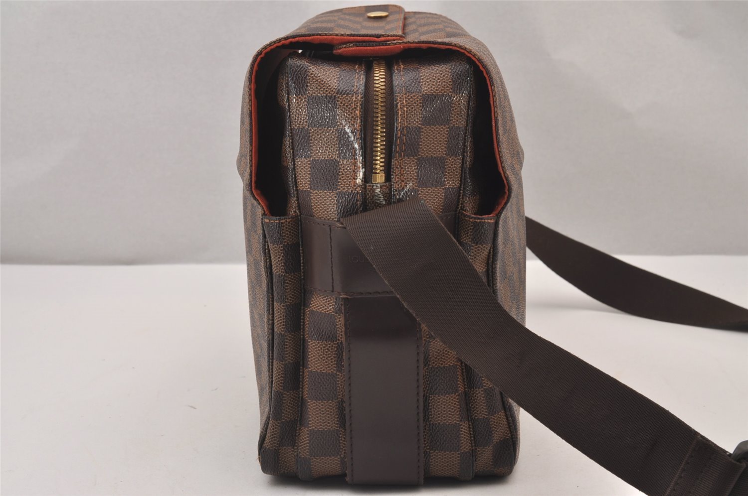 Authentic Louis Vuitton Damier Naviglio Shoulder Cross Body Bag N45255 LV 1246I