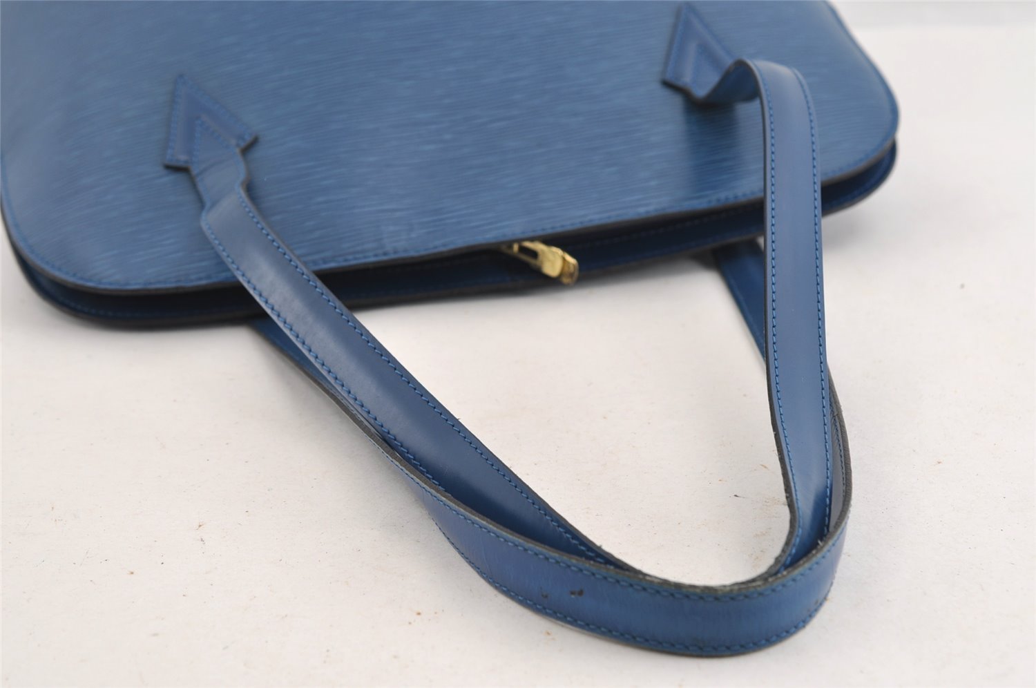 Authentic Louis Vuitton Epi Lussac Shoulder Tote Bag Blue M52285 LV 1248I