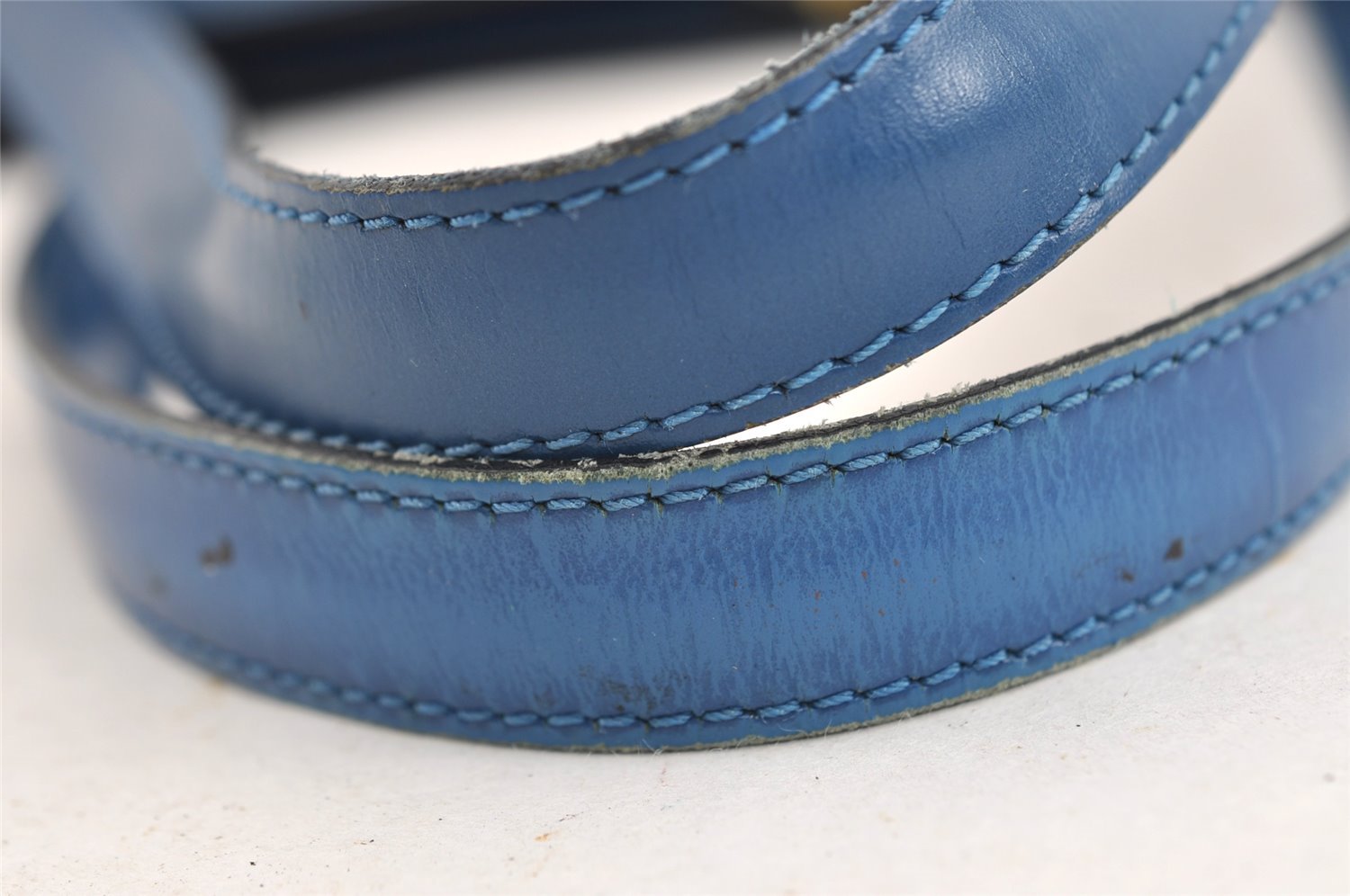 Authentic Louis Vuitton Epi Lussac Shoulder Tote Bag Blue M52285 LV 1248I