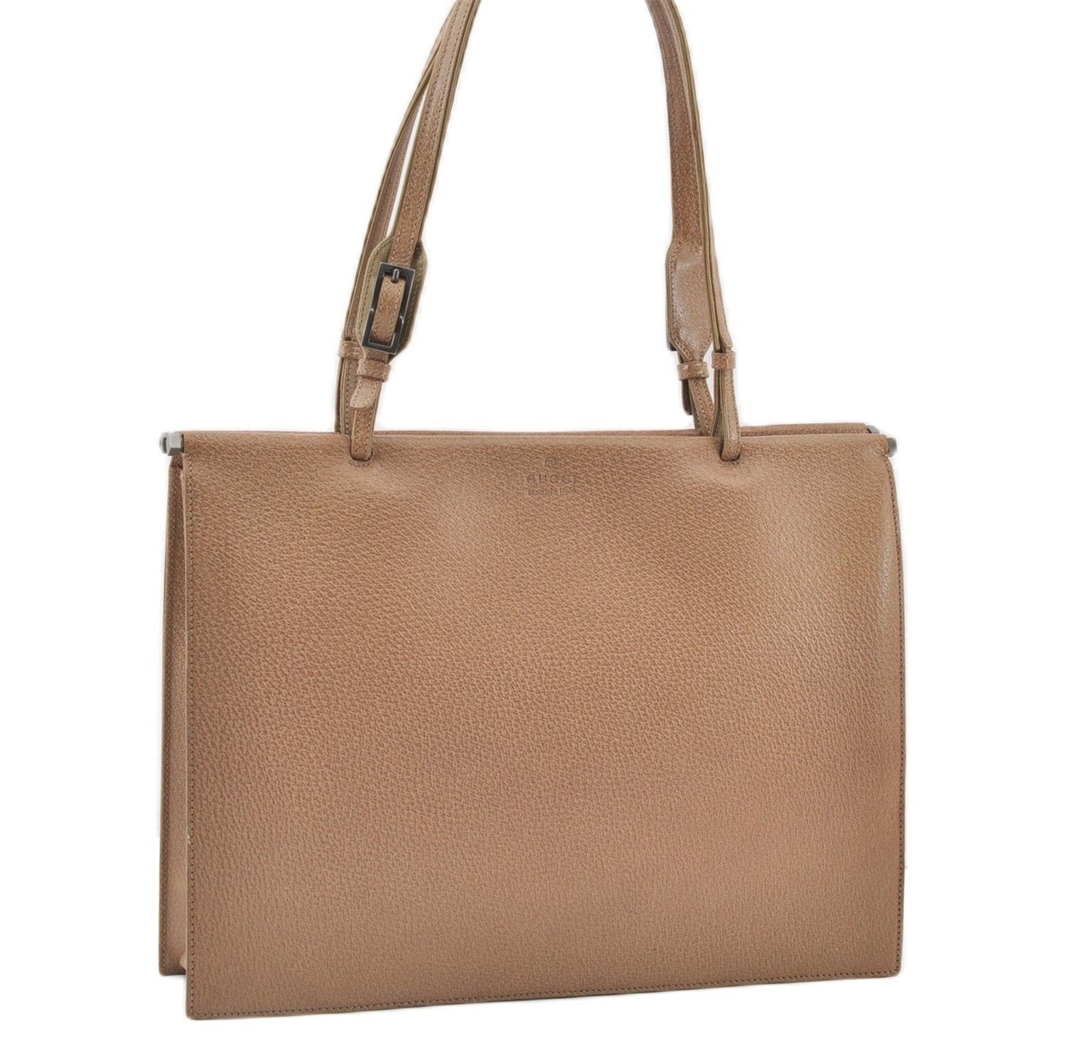 Authentic GUCCI Vintage Shoulder Tote Bag Purse Leather 0021047 Beige 1249G