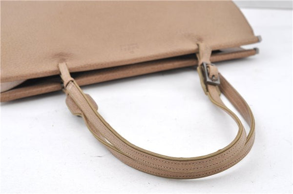 Authentic GUCCI Vintage Shoulder Tote Bag Purse Leather 0021047 Beige 1249G